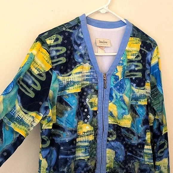 Vintage Neiman Marcus Womens Large Zip Up Sequin Jacket Eclectic Art Deco - Picture 5 of 8